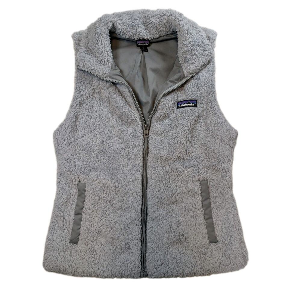 Patagonia Women’s Small Los Gatos Fleece Vest Gray Full Zip Sherpa